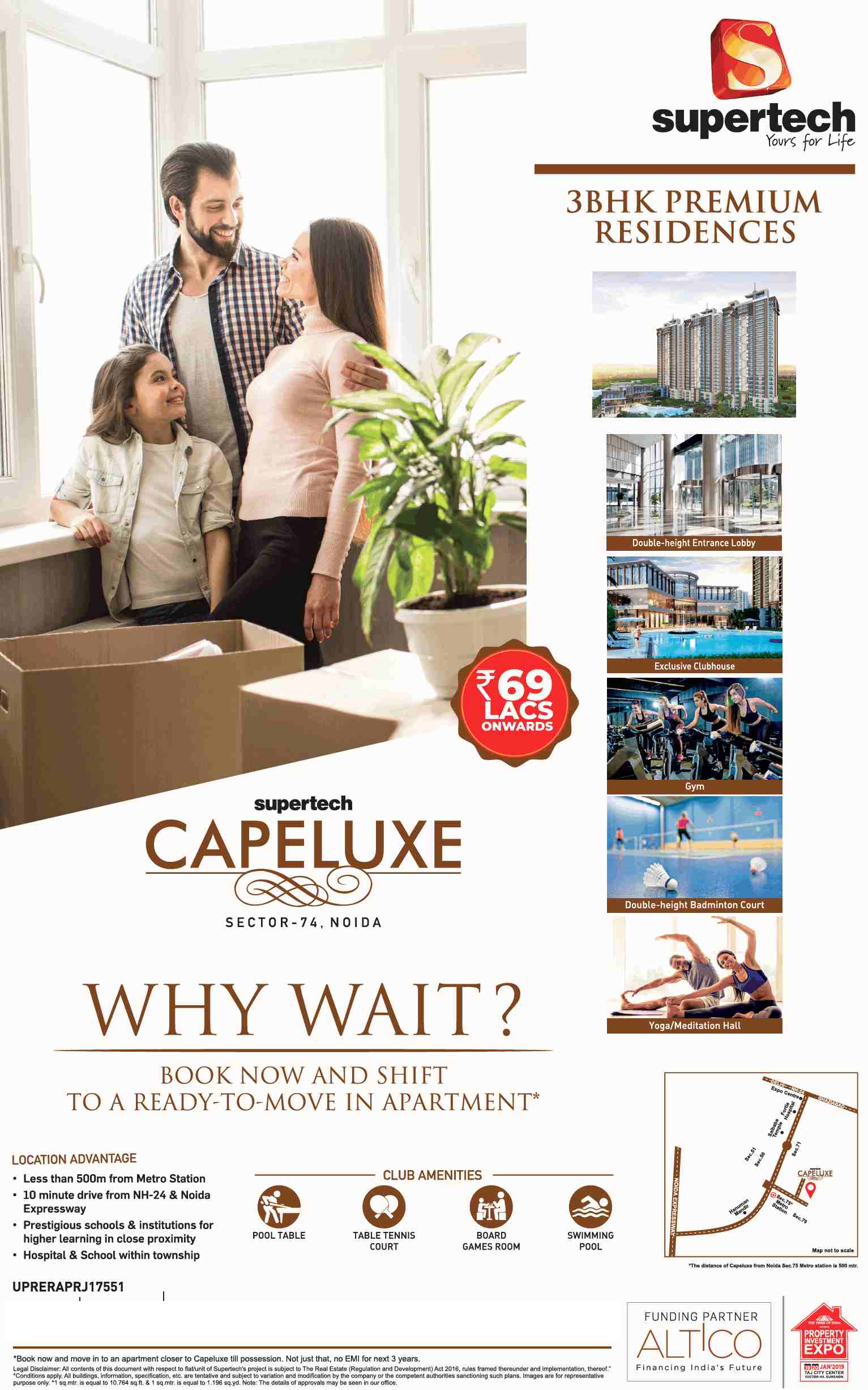 Book now and shift to ready to move in apartment at Supertech Capeluxe in Sector 74, Noida Update